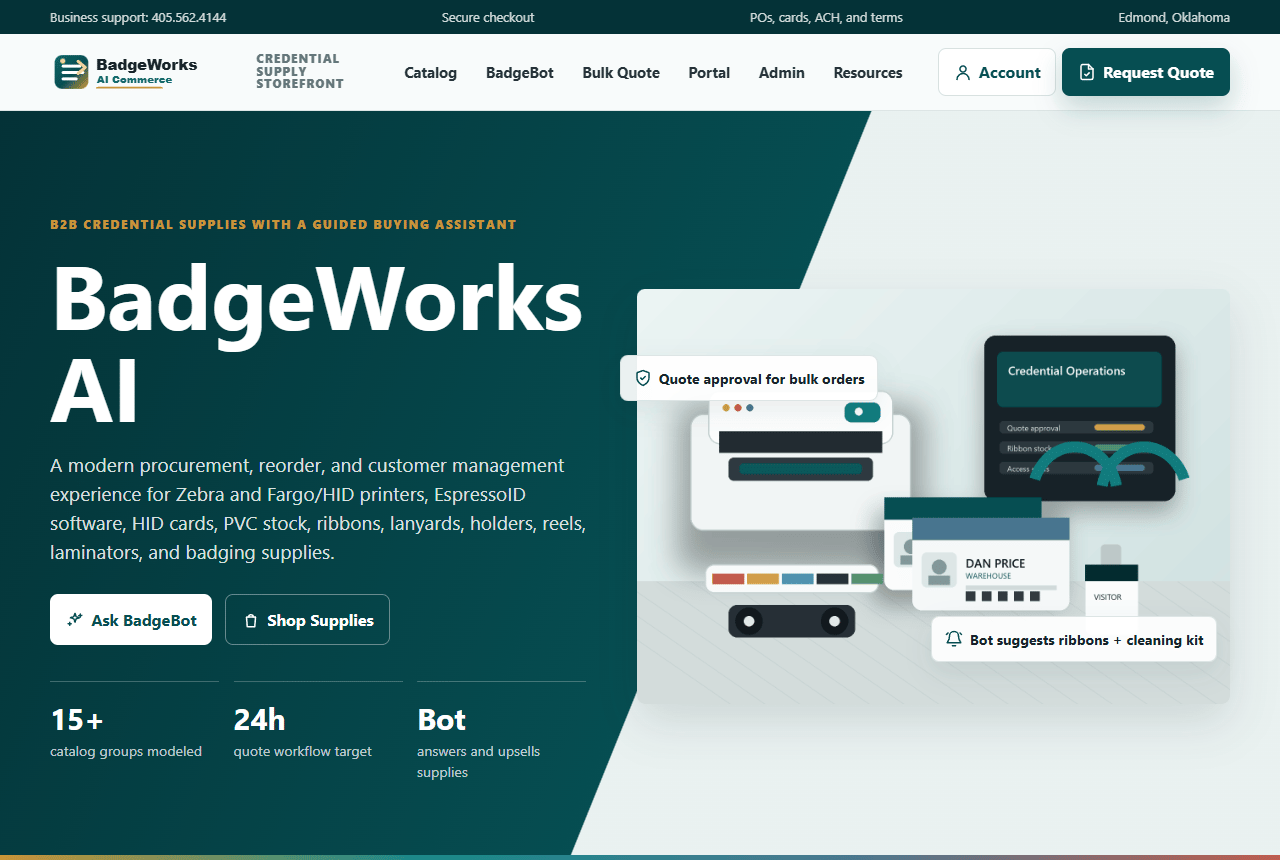Business commerce website preview